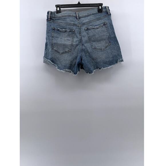 BANANA REPUBLIC Women’s Blue Medium Wash Denim Distressed High-Rise Shorts SZ 30 - Picture 2 of 12